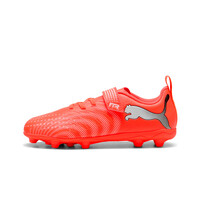Puma botas de futbol niño cesped artificial FUTURE 9 PLAY V FG/A ROJO lateral exterior