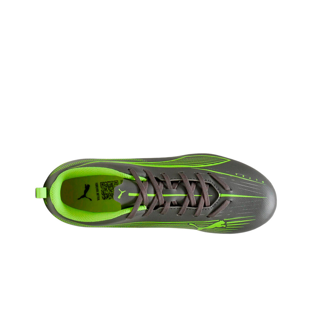 Puma botas de futbol niño cesped artificial ULTRA 5 PLAY FG/AG GRIS vista superior