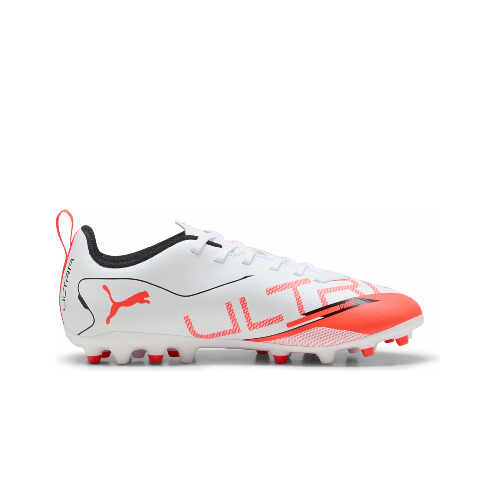 Puma botas de futbol niño cesped artificial ULTRA 5 PLAY MG BLANCO puntera