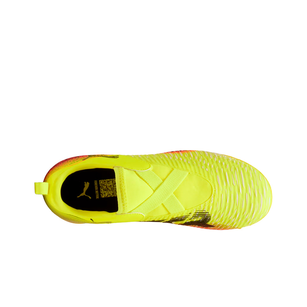 Puma botas de futbol niño multitaco y terreno duro FUTURE 8 MATCH LL TT +MID AMARILLO vista superior