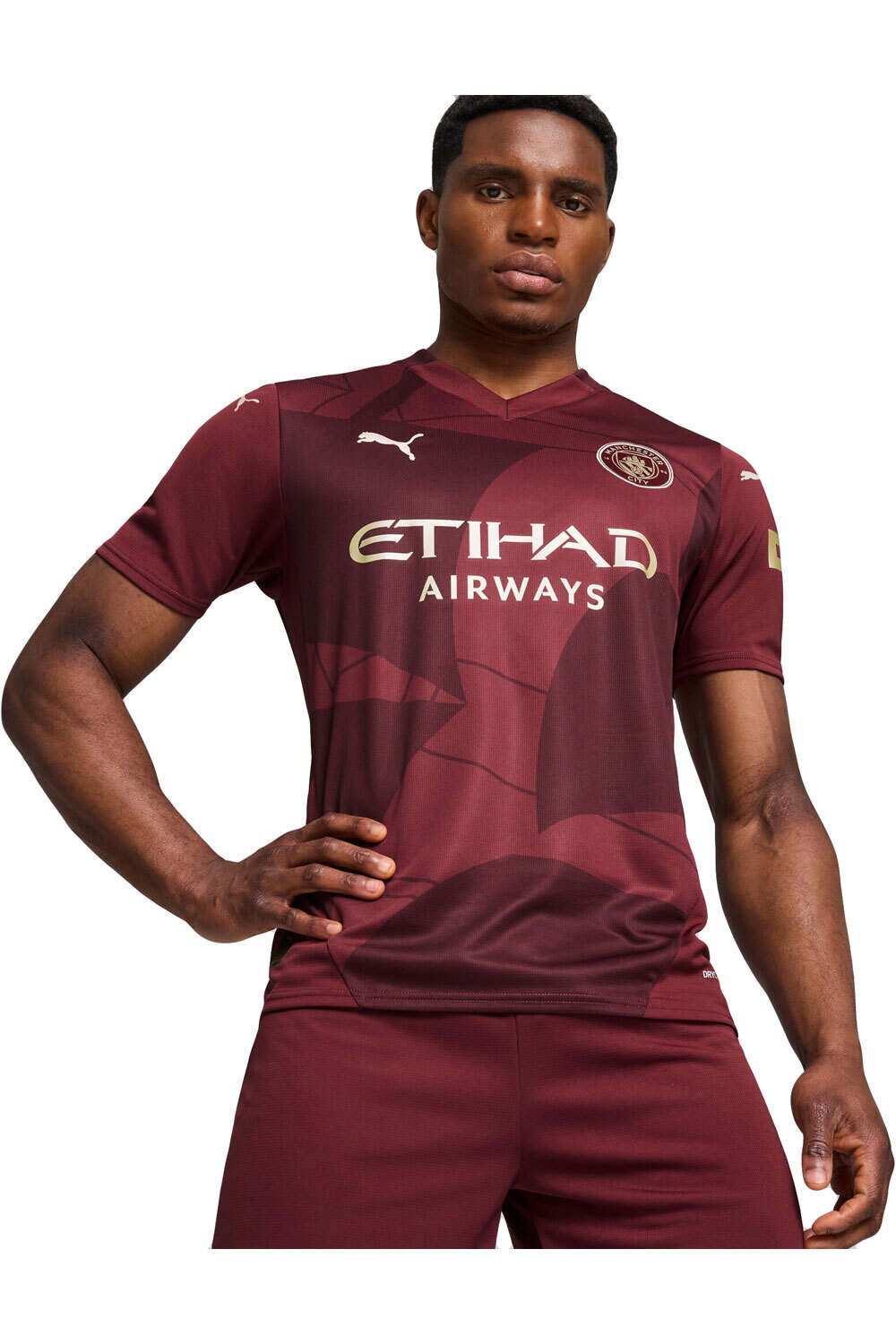 Puma camiseta de fútbol oficiales MANCHESTER CITY 24/25 TERCERA EQUIPACION ROJO vista frontal