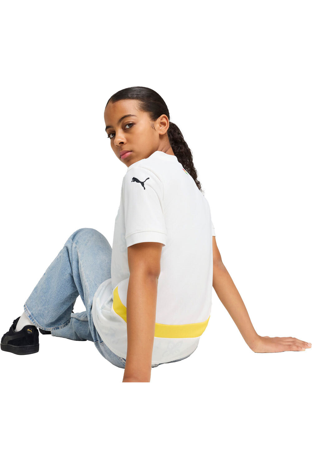 Puma camiseta de fútbol oficiales niño GHANA 24/25 PRIMERA EQUIPACION BLANCO vista trasera