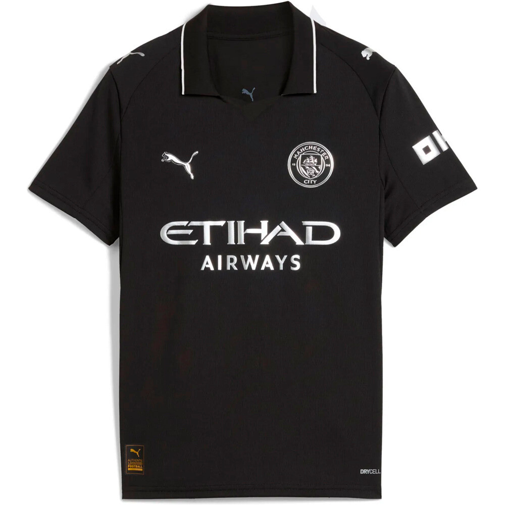 Puma camiseta de fútbol oficiales niño MANCHESTER CITY 25/26 SEGUNDA EQUIPACION NEGRO 03