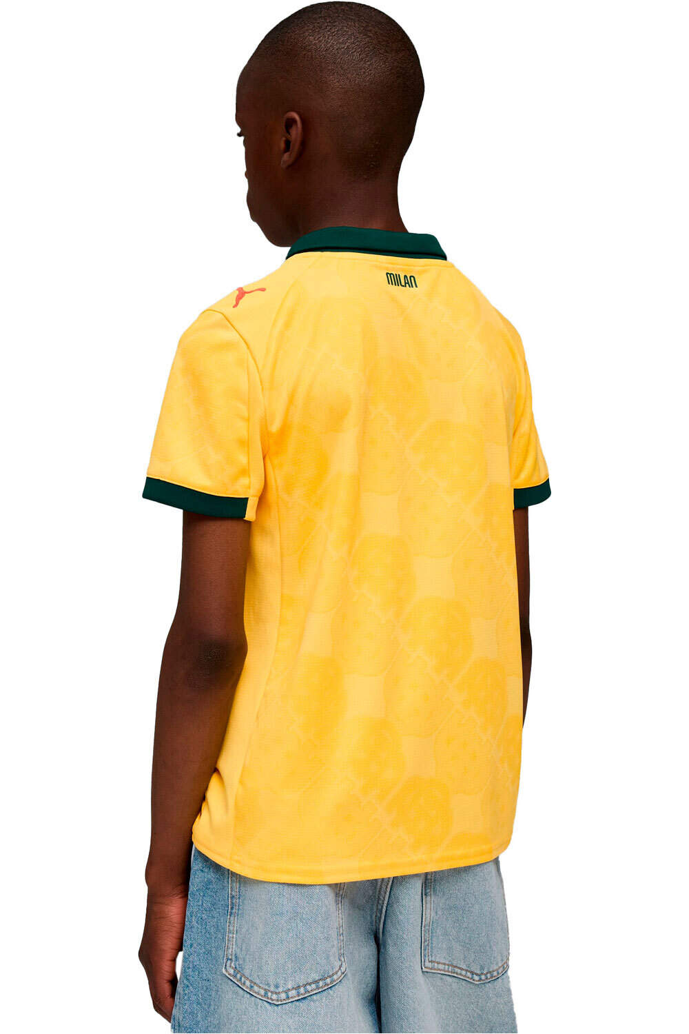 Puma camiseta de fútbol oficiales niño MILAN 25/26 TERCERA EQUIPACION AMARILLO vista trasera
