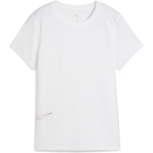 Puma camiseta entrenamiento manga corta mujer RUN GRAPHIC MESH BLANCO