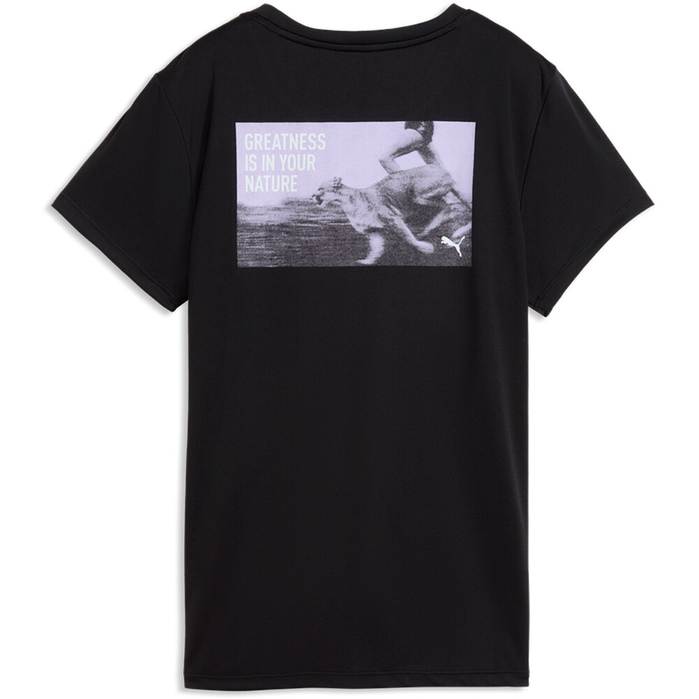Puma camiseta entrenamiento manga corta mujer W RUN GREATNESS GRAP NEGRO vista trasera