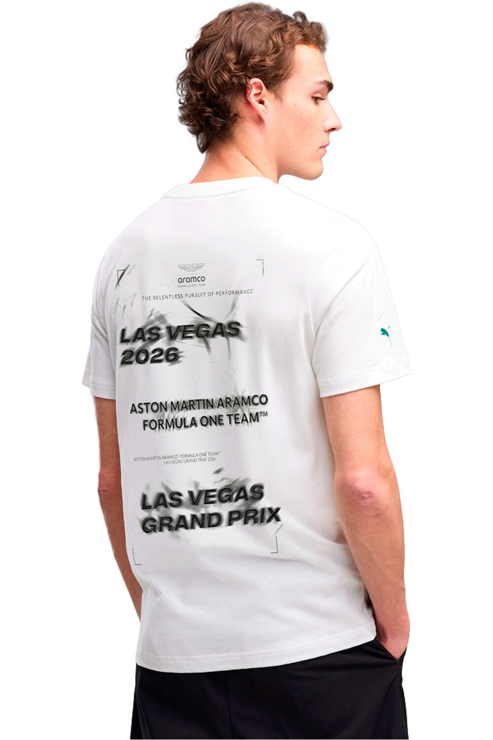 Puma camiseta manga corta hombre ASTON MARTIN F1 TEAM LAS VEGAS VERDE vista trasera