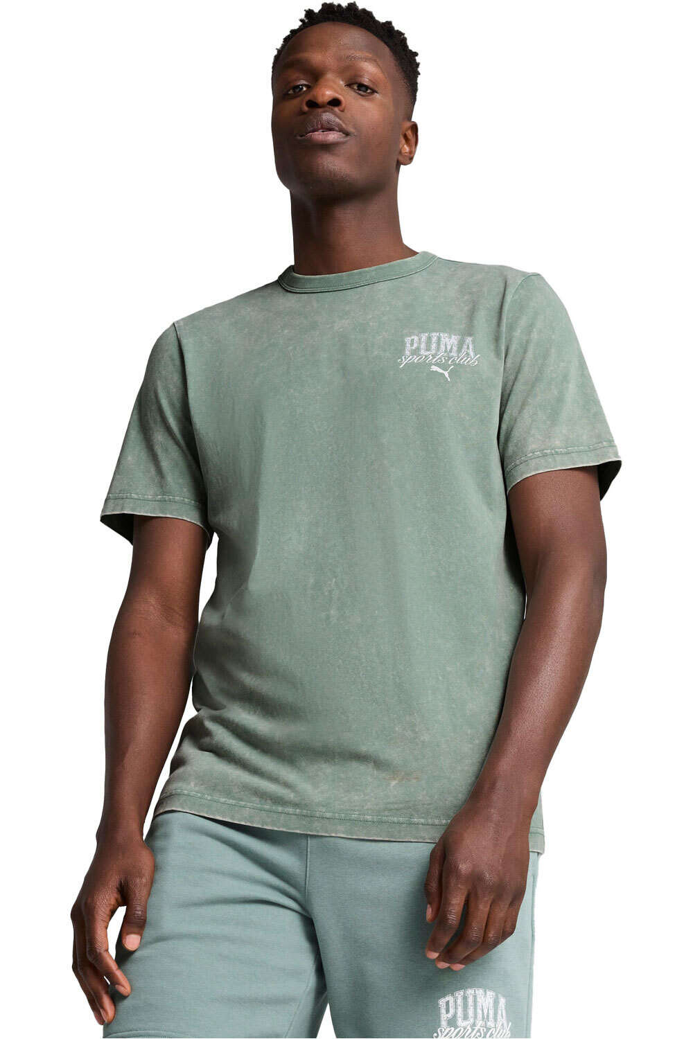Puma camiseta manga corta hombre CLASS WASHED VERDE vista frontal