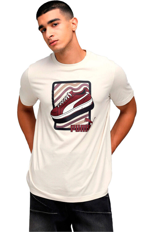Puma camiseta manga corta hombre GRAPHIC SNEAKER MARRON