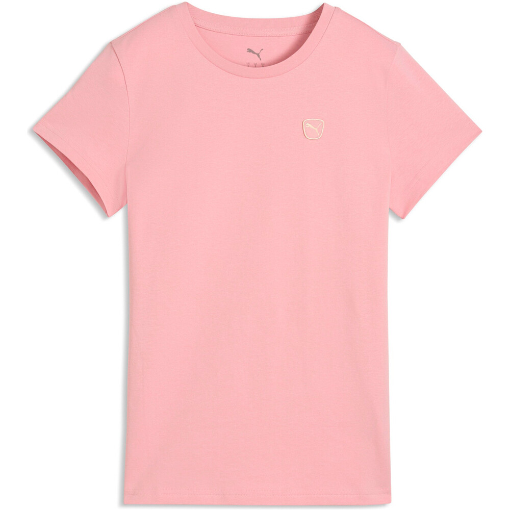 Puma camiseta manga corta mujer ESSENTIALS ELEVATED ROSA vista frontal