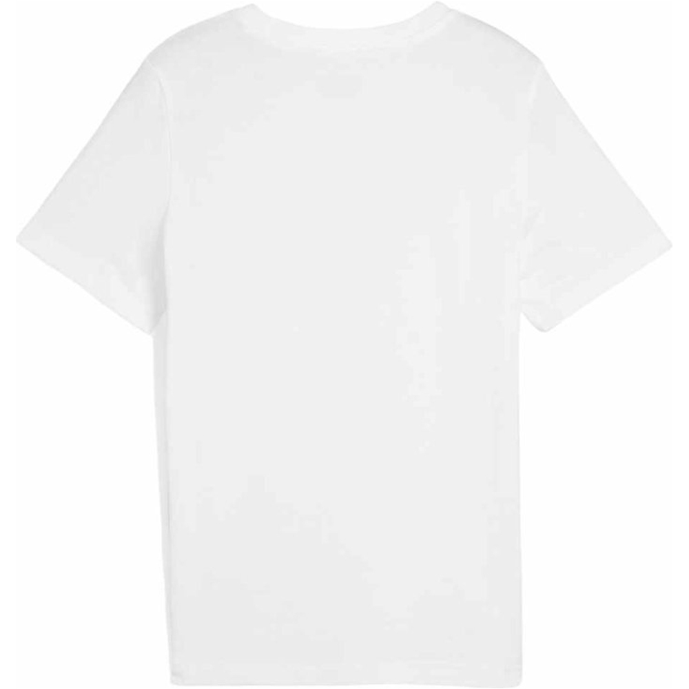 Puma camiseta manga corta niño ESSENTIALS+ LOGO LAB BLANCO vista trasera