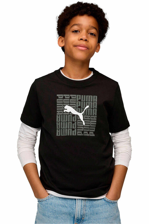 Puma camiseta manga corta niño GRAPHIC BOX NEGRO