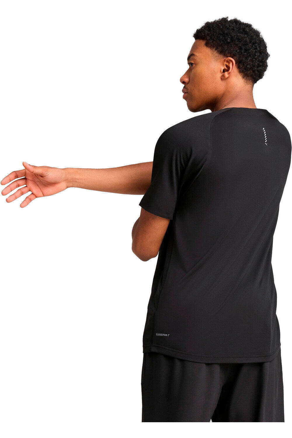 Puma camiseta técnica manga corta hombre RUN CLOUDSPUN NEGRO vista trasera