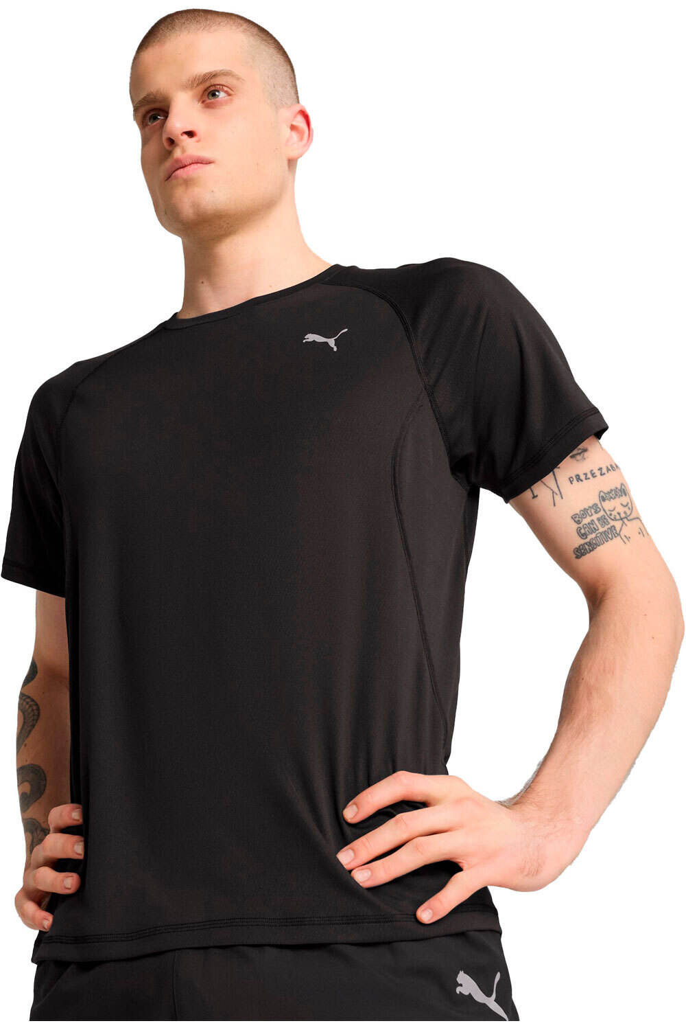 Puma camiseta técnica manga corta hombre RUN VELOCITY NEGRO vista frontal