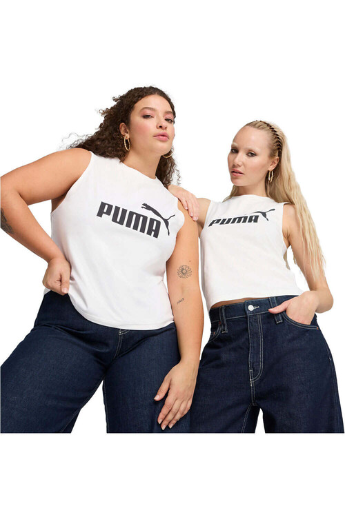 Puma camiseta tirantes mujer ESSENTIALS LOGO BLANCO