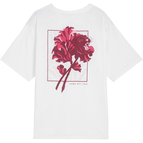 Puma camisetas fitness mujer FLORAL CAT BLANCO