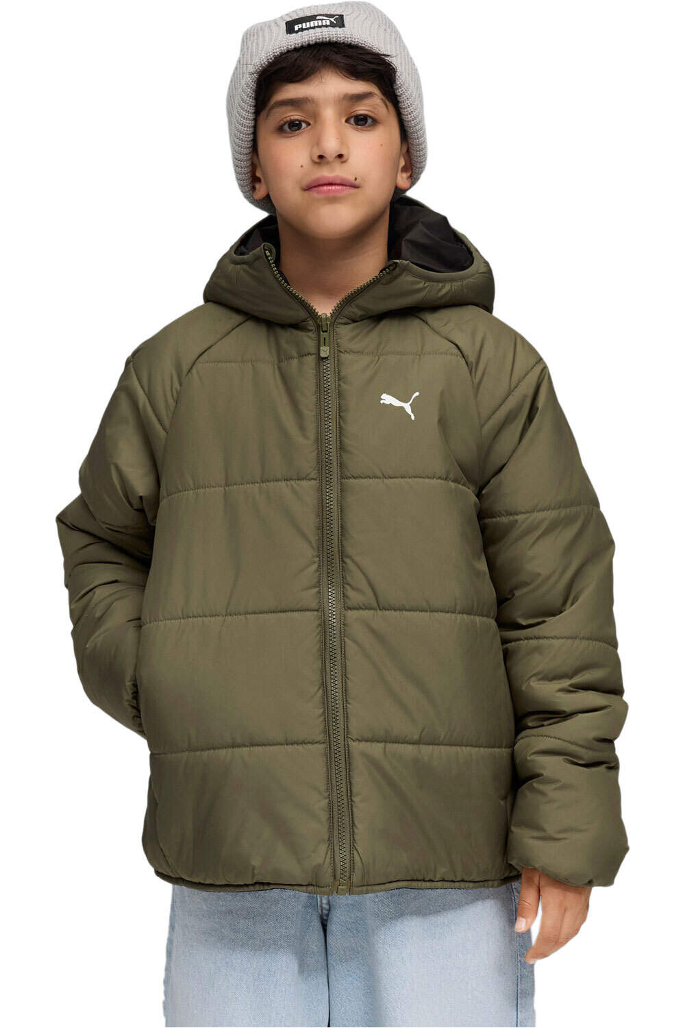 Puma chamarra niño REVERSIBLE VERDE vista frontal