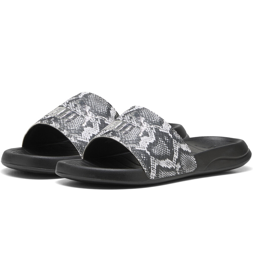 Puma chanclas mujer POPCAT 20 SNAKE CHIC NEGRO lateral interior