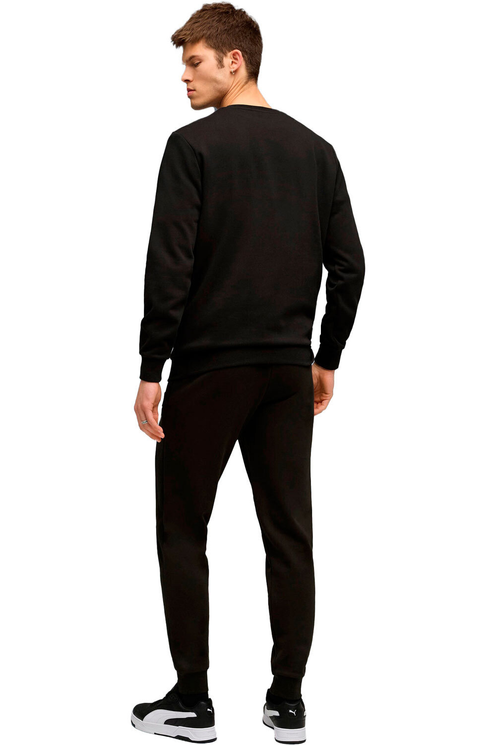 Puma chándal hombre ESSENTIALS ELEVATED NEGRO vista trasera