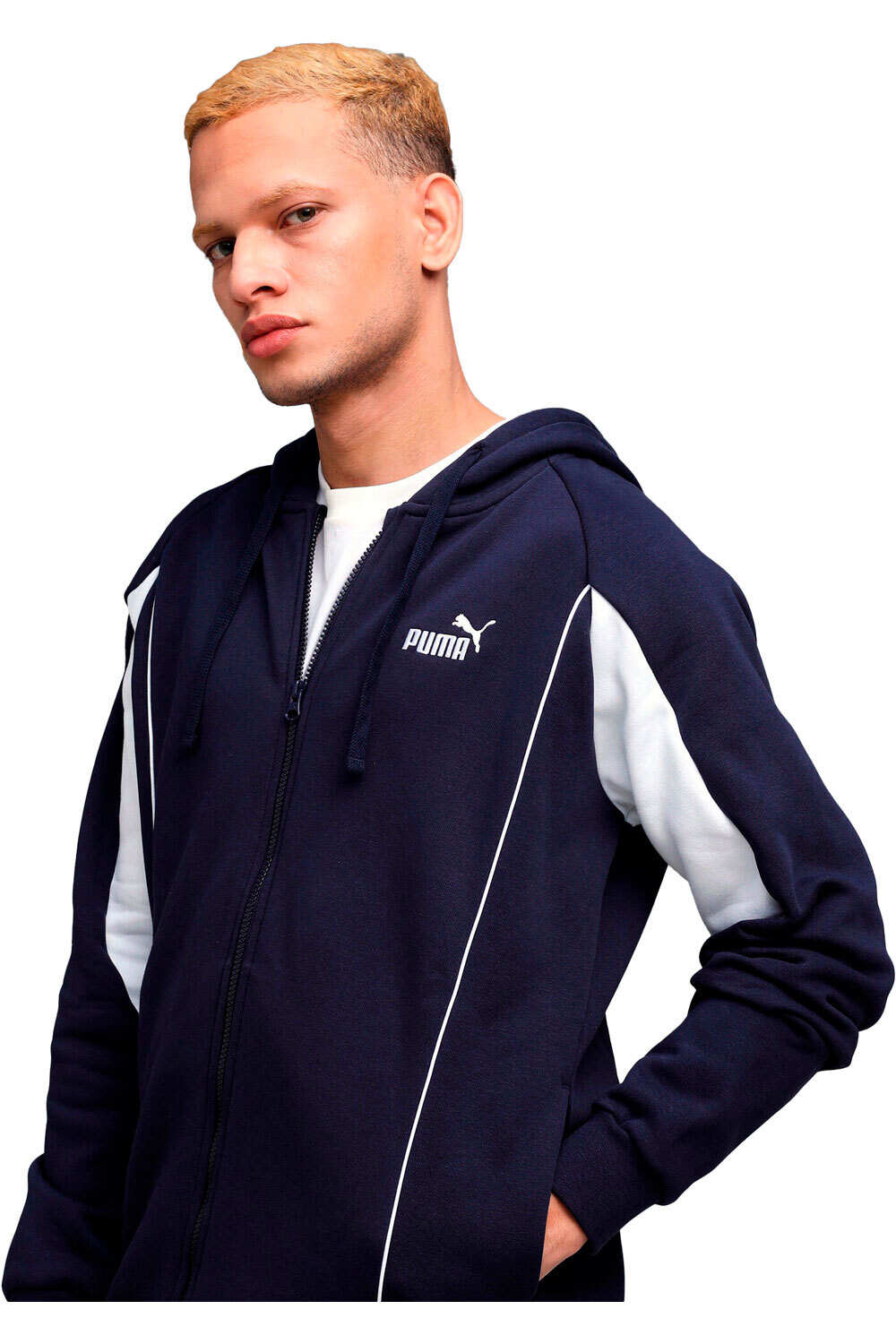 Puma chándal hombre SPORT HOODED FZ AZUL vista detalle