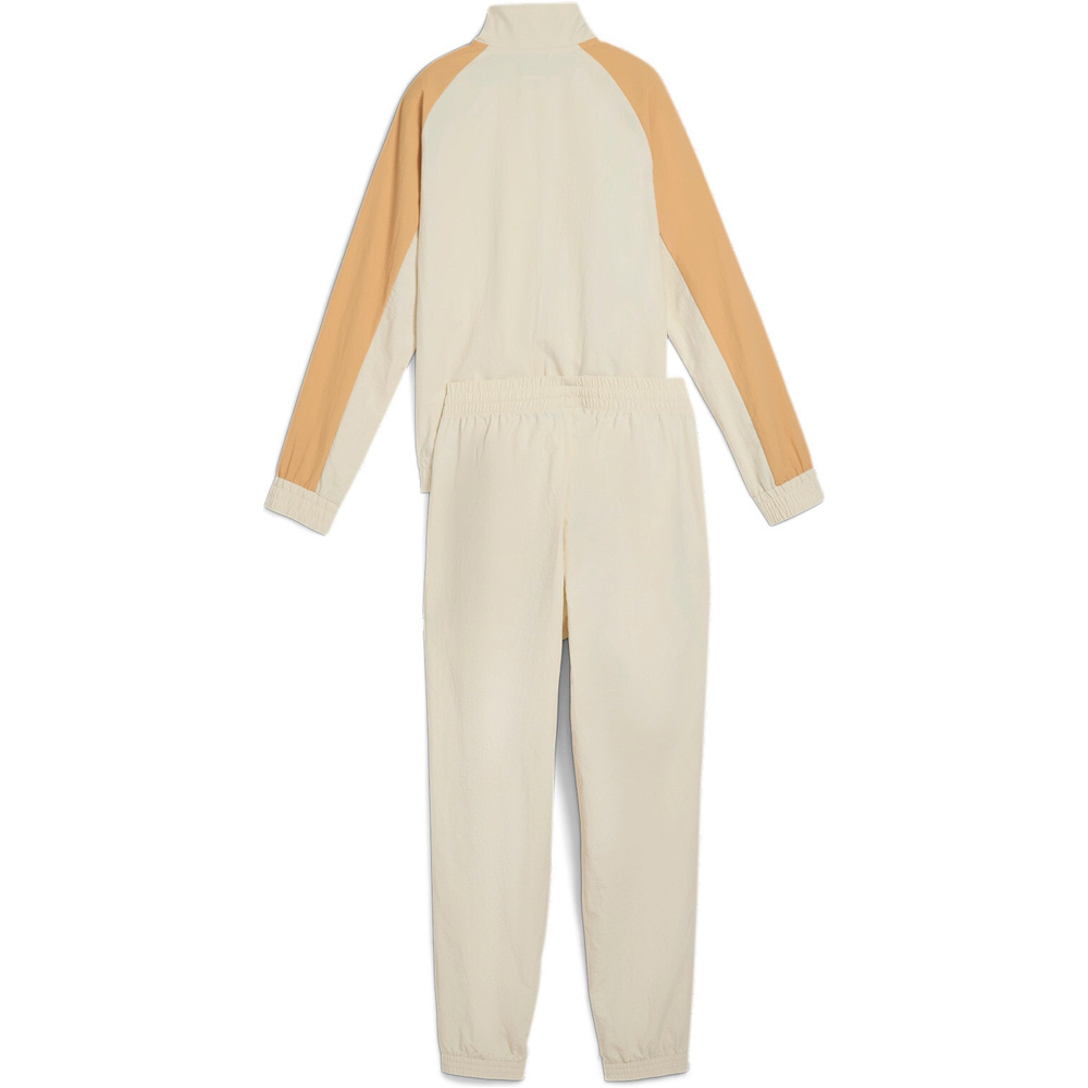 Puma chándal mujer WOVEN TRACKSUIT CL BLANCO vista trasera
