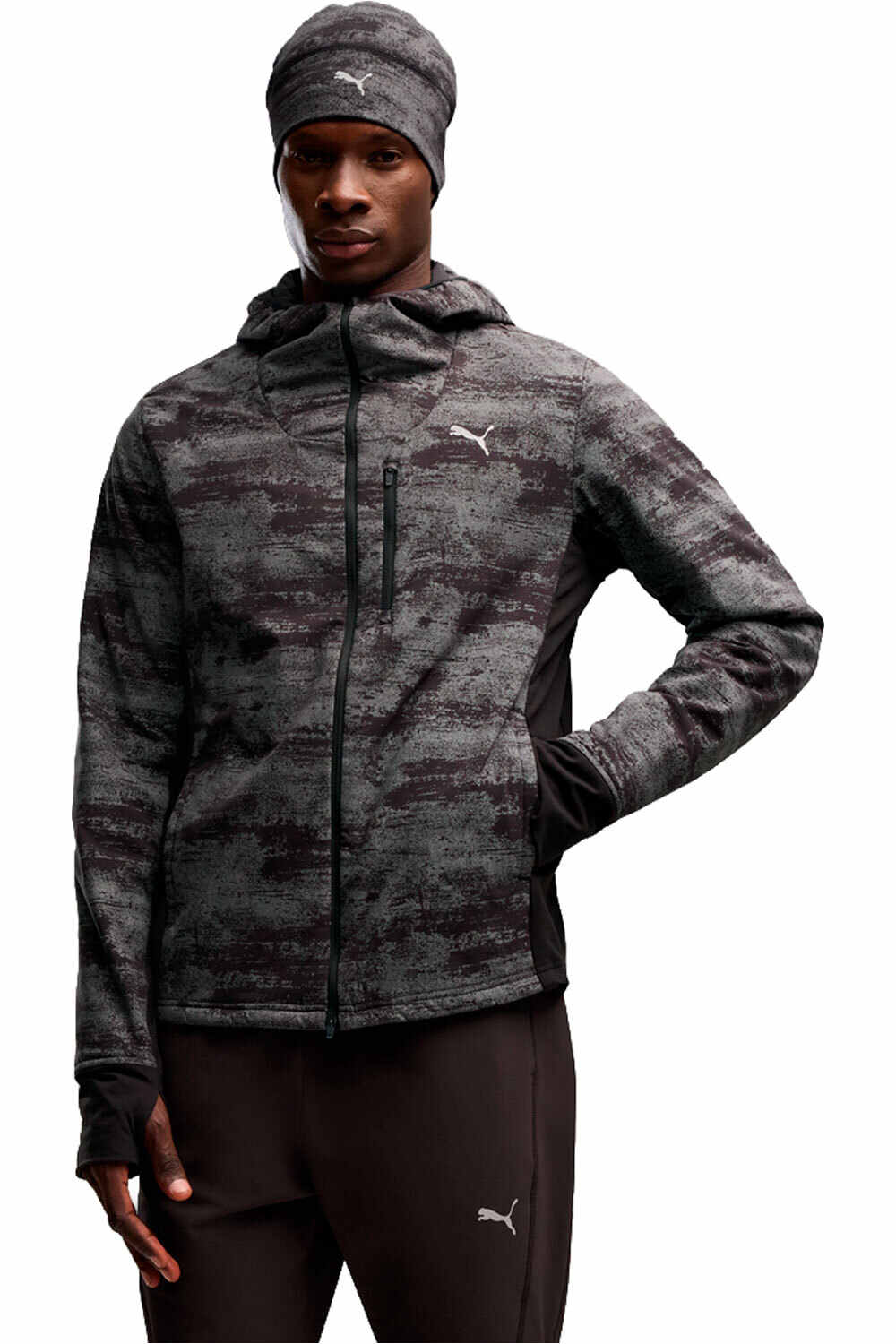 Puma Chaqueta Running Hombre RUN BRIGHTSTRIDE NEGRO vista frontal