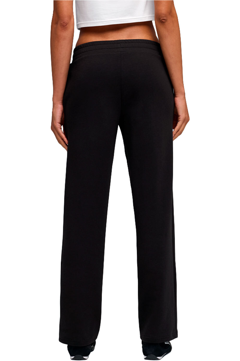 Puma pantalón mujer ESSENTIALS ELEVATED NEGRO vista trasera