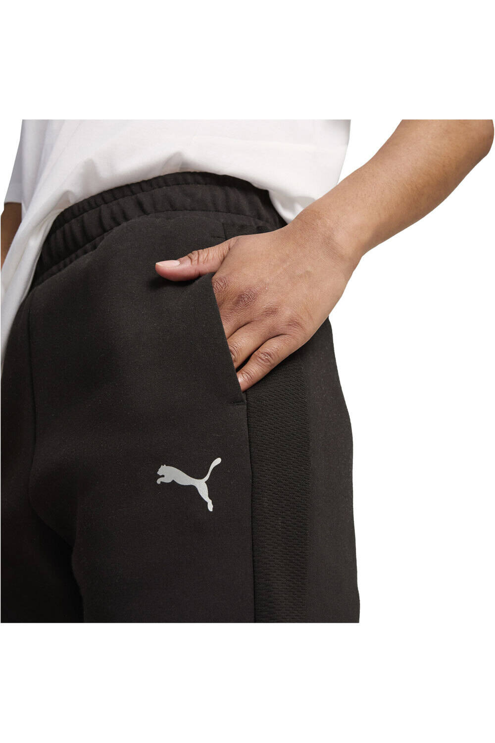 Puma pantalón mujer EVOSTRIPE NEGRO vista detalle
