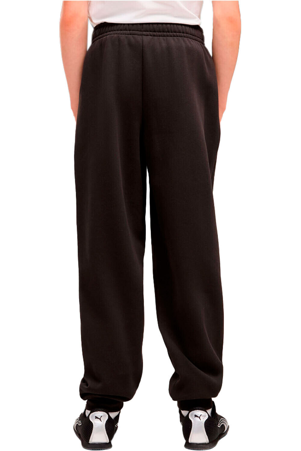 Puma pantalón niño ESSENTIALS LOGO LAB NEGRO vista trasera