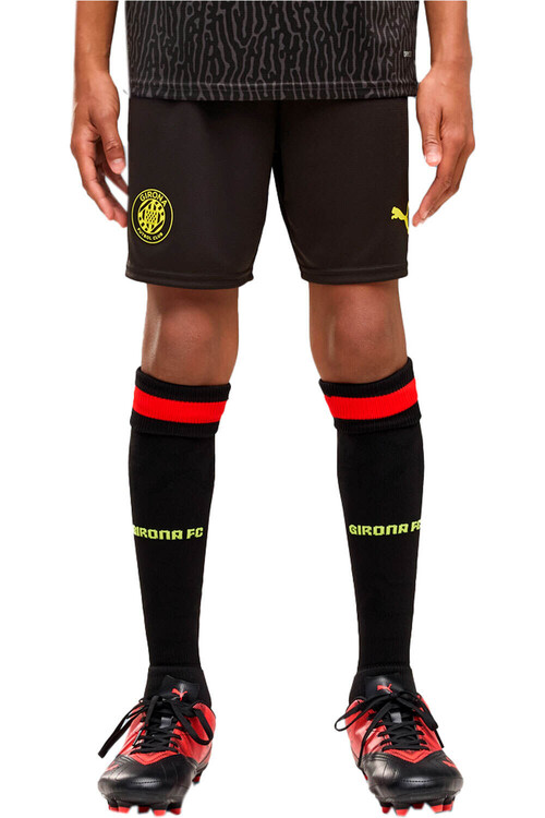 Puma pantalones fútbol oficiales niño GIRONA 26/27 SEGUNDA EQUIPACION NEGRO