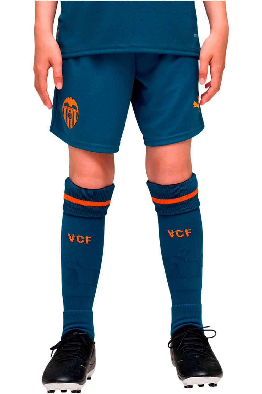Puma pantalones fútbol oficiales niño VCF Shorts Replica J AZUL vista frontal