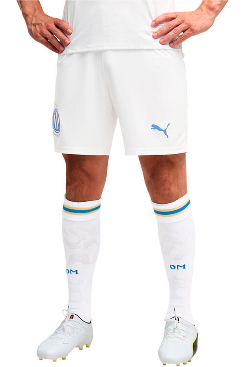 Puma pantalones fútbol oficiales OLYMPIC DE MARSELLA 26/27 PRIMERA EQUIPACION BLANCO