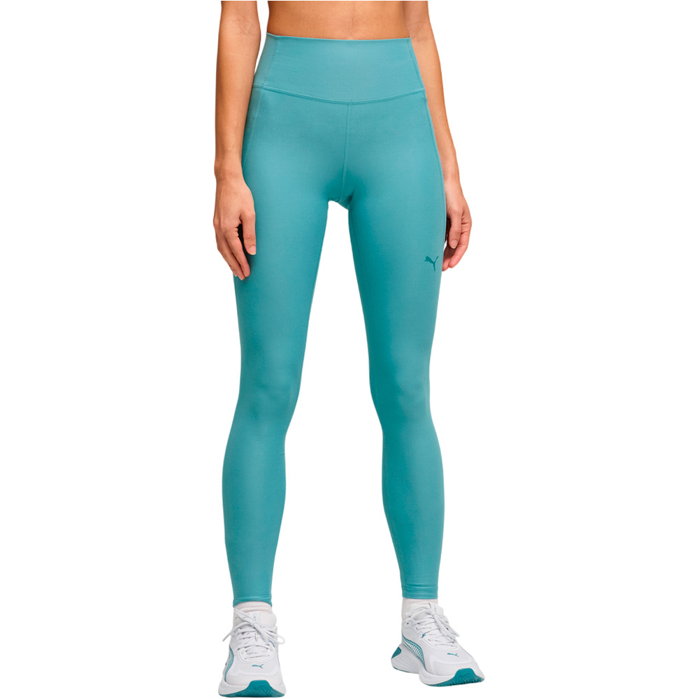 Puma pantalones y mallas largas fitness mujer CLOUDSPUN AZUL vista frontal