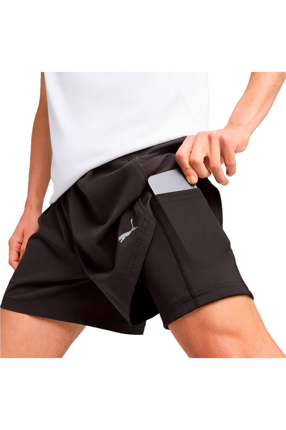 Puma pantaloneta técnica hombre RUN VELOCITY 2IN1 NEGRO vista detalle