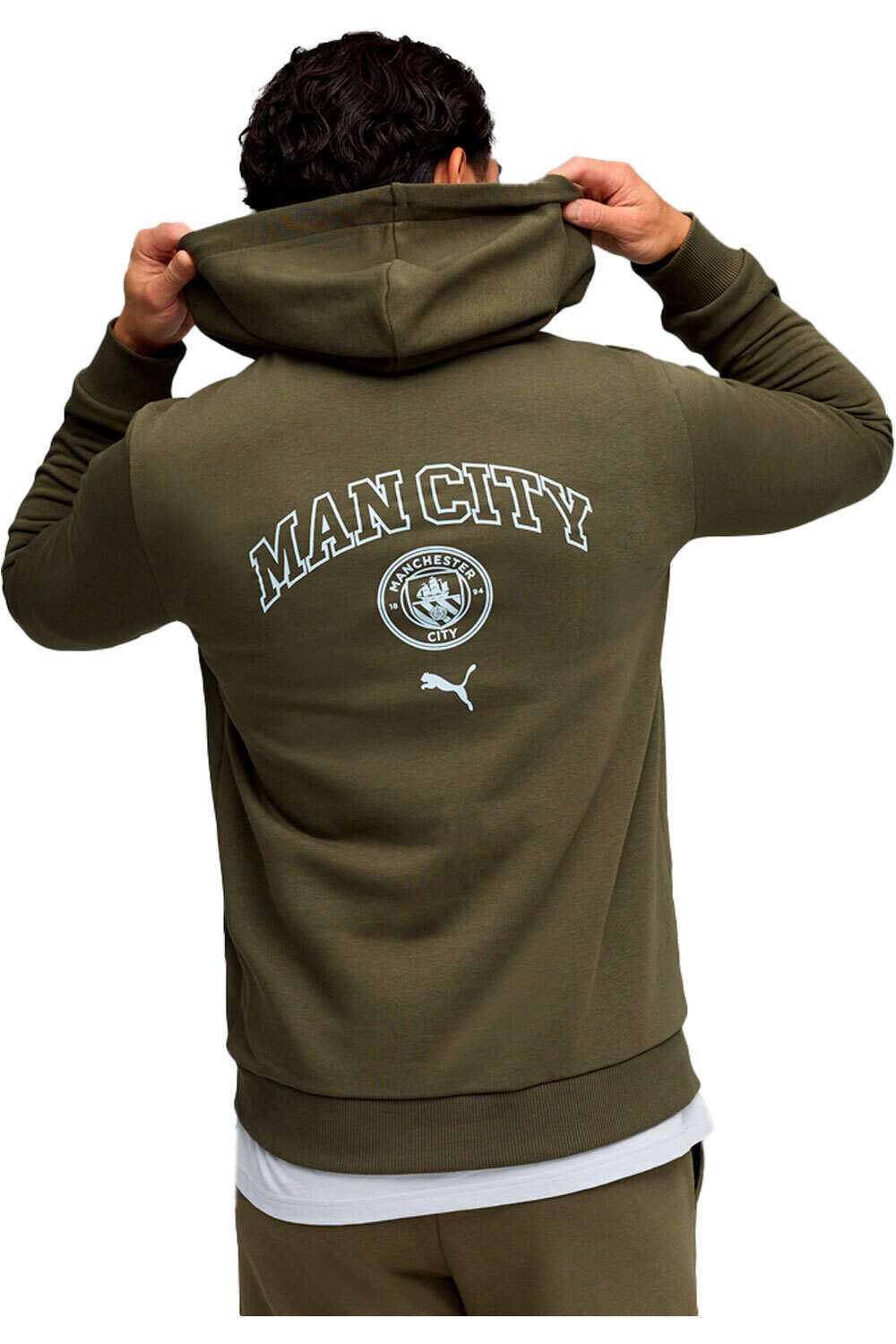 Puma sudadera entrenamiento fútbol MANCHESTER CITY FTBLCULTURE VERDE vista trasera