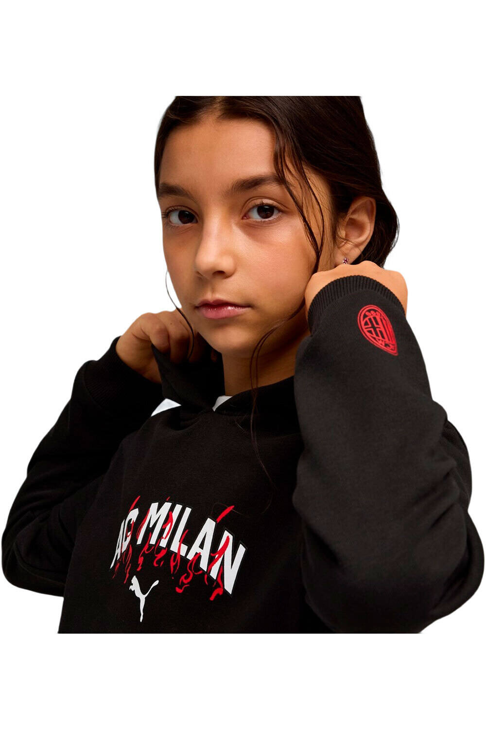 Puma sudadera entrenamiento fútbol niño MILAN FTBLCULTURE NEGRO vista detalle