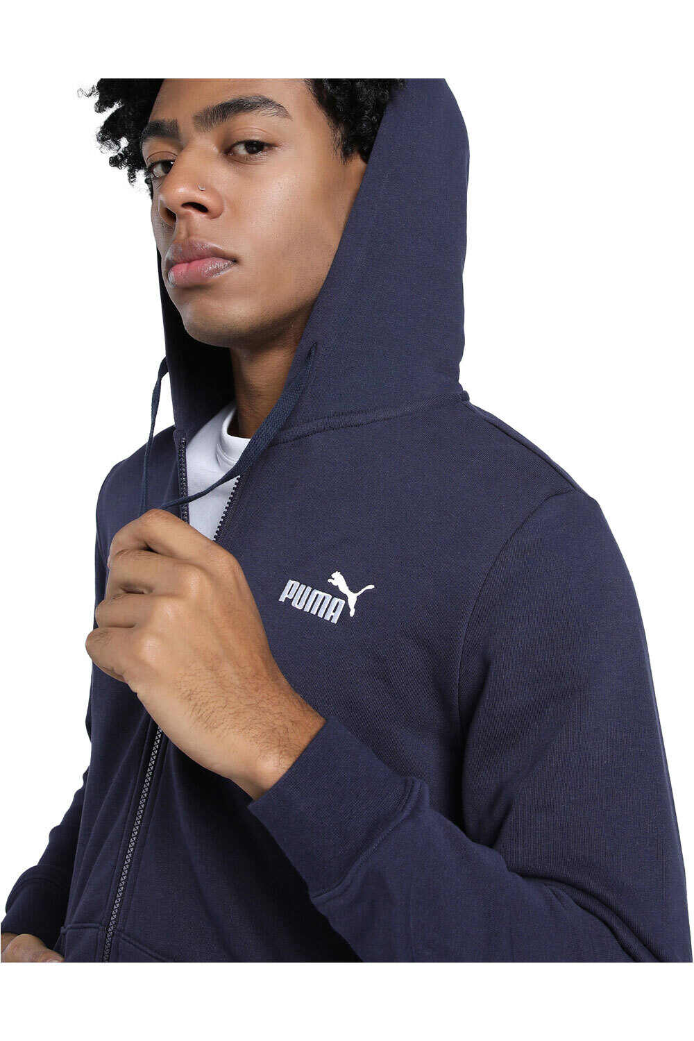 Puma sudadera hombre ESSENTIALS LOGO AZUL vista detalle