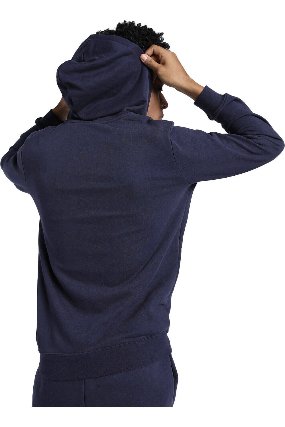 Puma sudadera hombre ESSENTIALS LOGO AZUL vista trasera