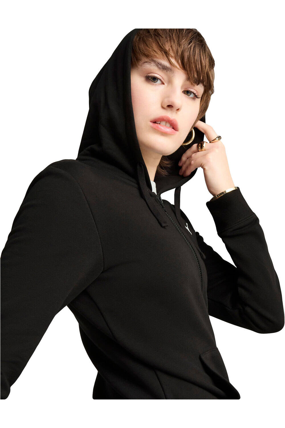 Puma sudadera mujer ESSENTIALS NEGRO vista detalle