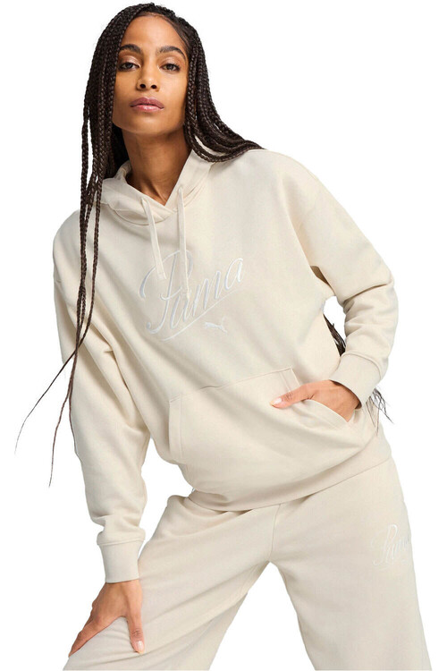 Puma sudadera mujer ESSENTIALS SCRIPT COMFORT MARRON