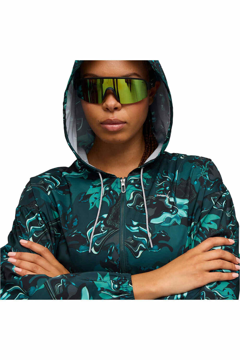 Puma sudaderas deportivas mujer GREEN TERRAINS VERDE vista detalle
