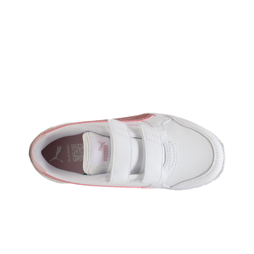 Puma zapatilla moda niño ST RUNNER V4 SL GLIT BLANCO vista superior