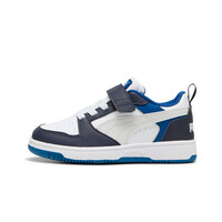 Puma zapatilla multideporte niño REBOUND V6 LO A AZUL lateral exterior