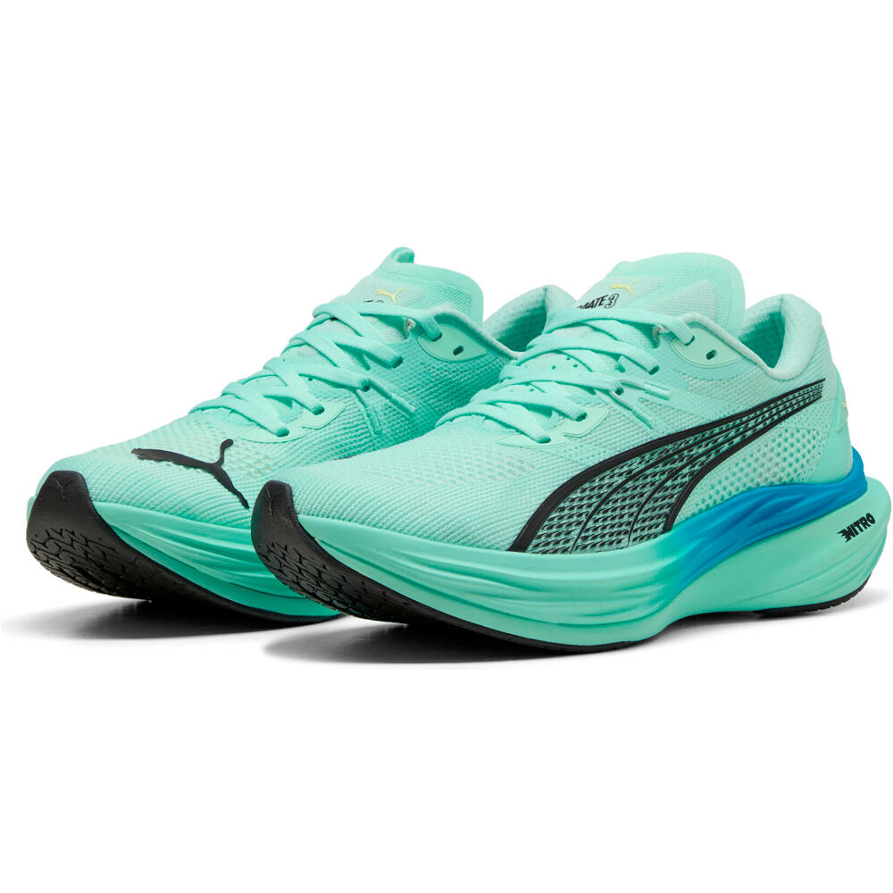 Puma zapatilla running hombre DEVIATE NITRO 3 AZUL lateral interior