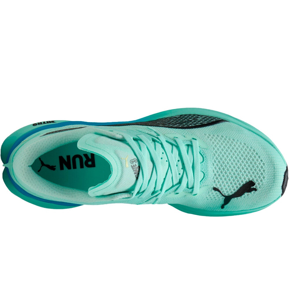 Puma zapatilla running hombre DEVIATE NITRO 3 AZUL vista superior