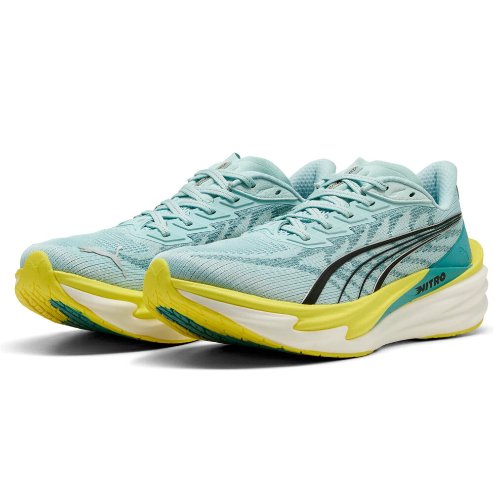 Puma zapatilla running hombre DEVIATE NITRO 4 AZUL lateral interior