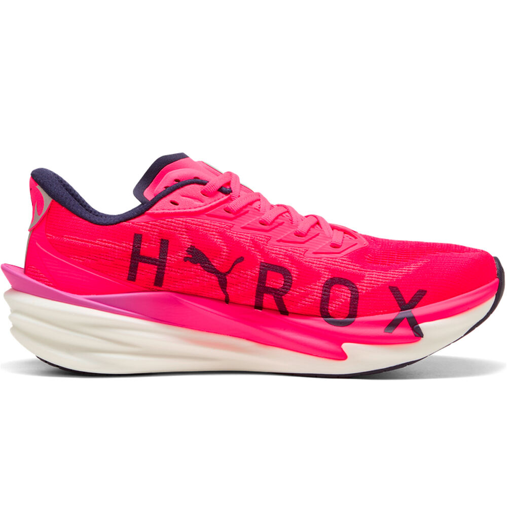 Puma zapatilla running hombre DEVIATE NITRO 4 HYROX ROSA puntera