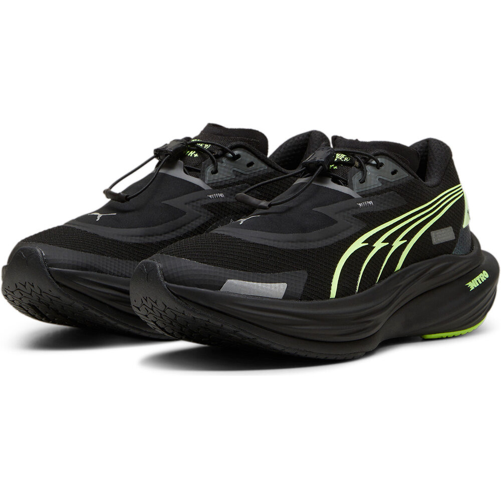 Puma zapatilla running mujer DEVIATE NITRO 3 WTR+ GRIS lateral interior