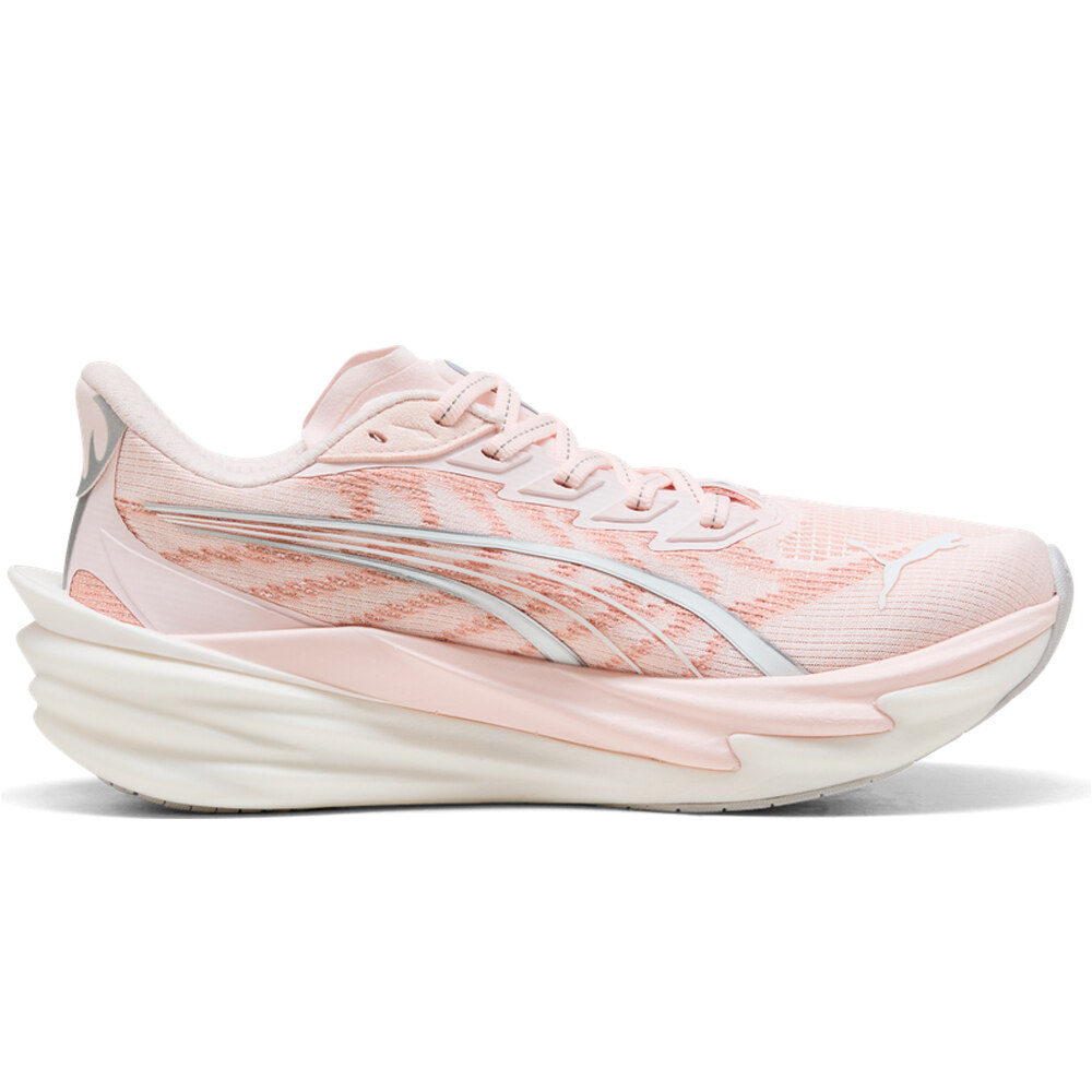 Puma zapatilla running mujer DEVIATE NITRO 4 ROSA lateral interior