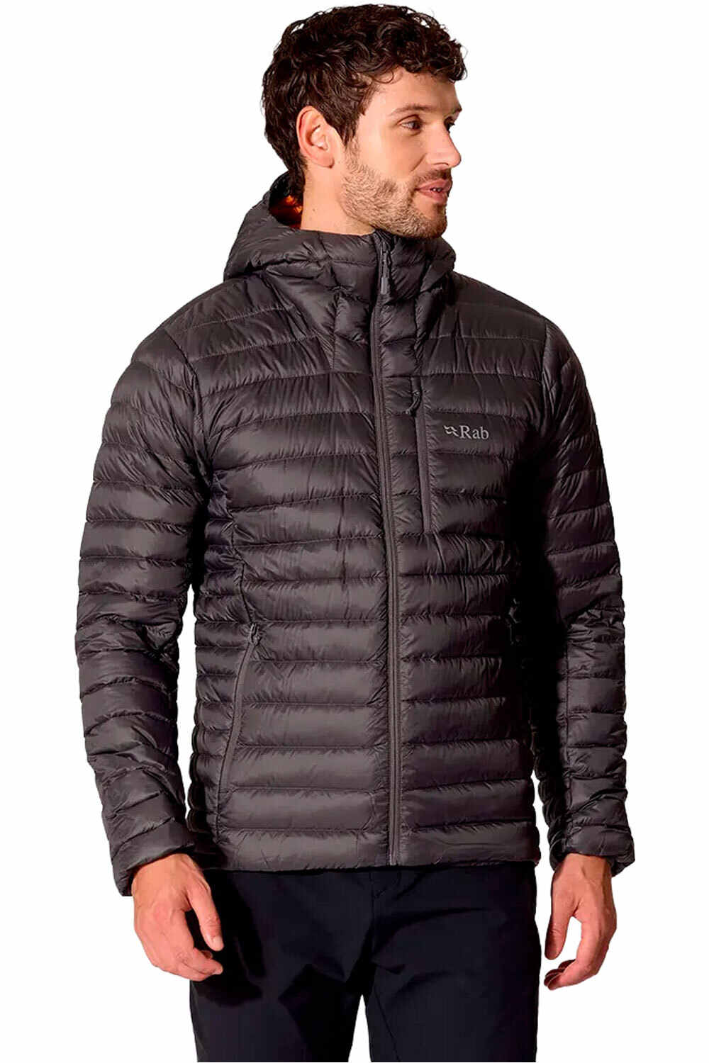 Rab chaqueta outdoor hombre Microlight Alpine Jacket GRIS vista detalle